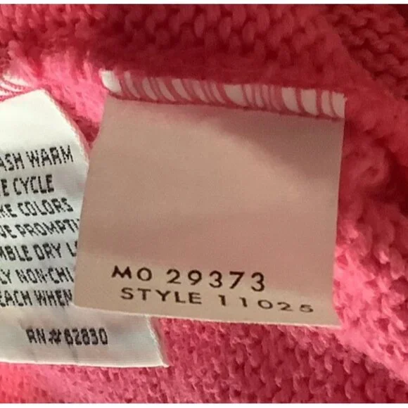 Lands End Mens Pink 90s 100% Cotton Crewneck Sweater Size L Made In USA - Picture 7 of 7